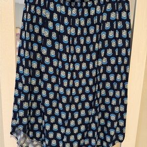 J. Crew A-Line Skirt with Blue and White Pattern